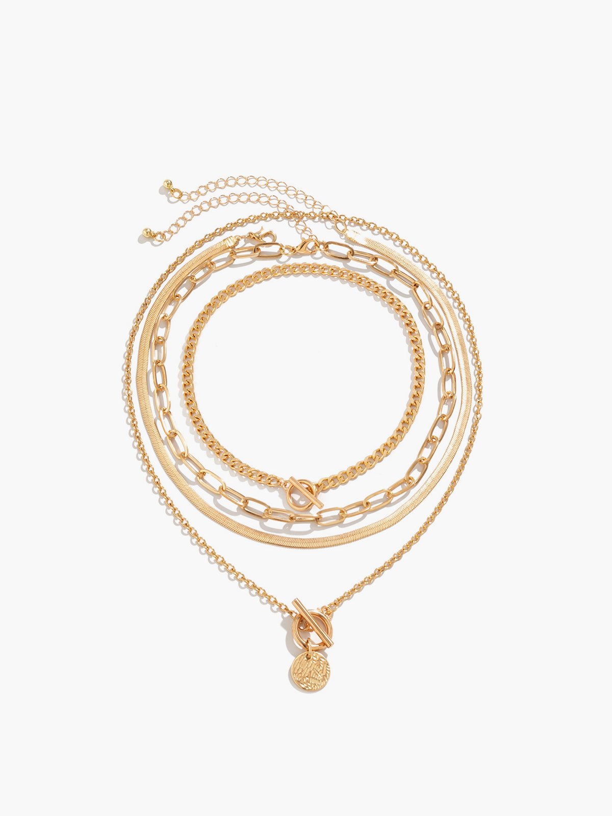 4pcs Stacking Pendant Necklace