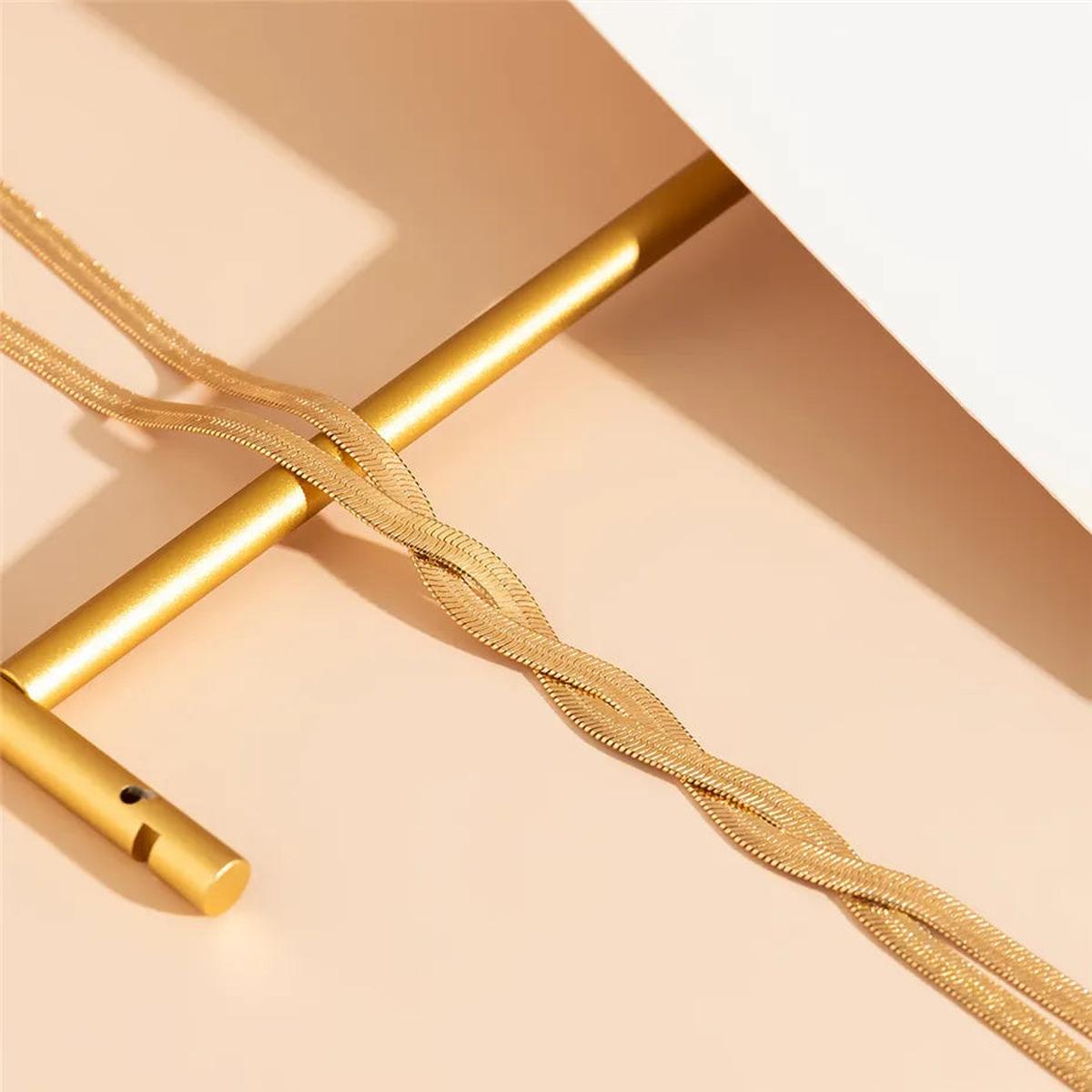 Adjustable Long Snake Chain Necklace For Women