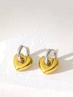 Duo Tone Heart Stud Earring