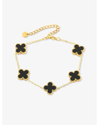 Five Leaf Clover Stainless Steel Bracelet