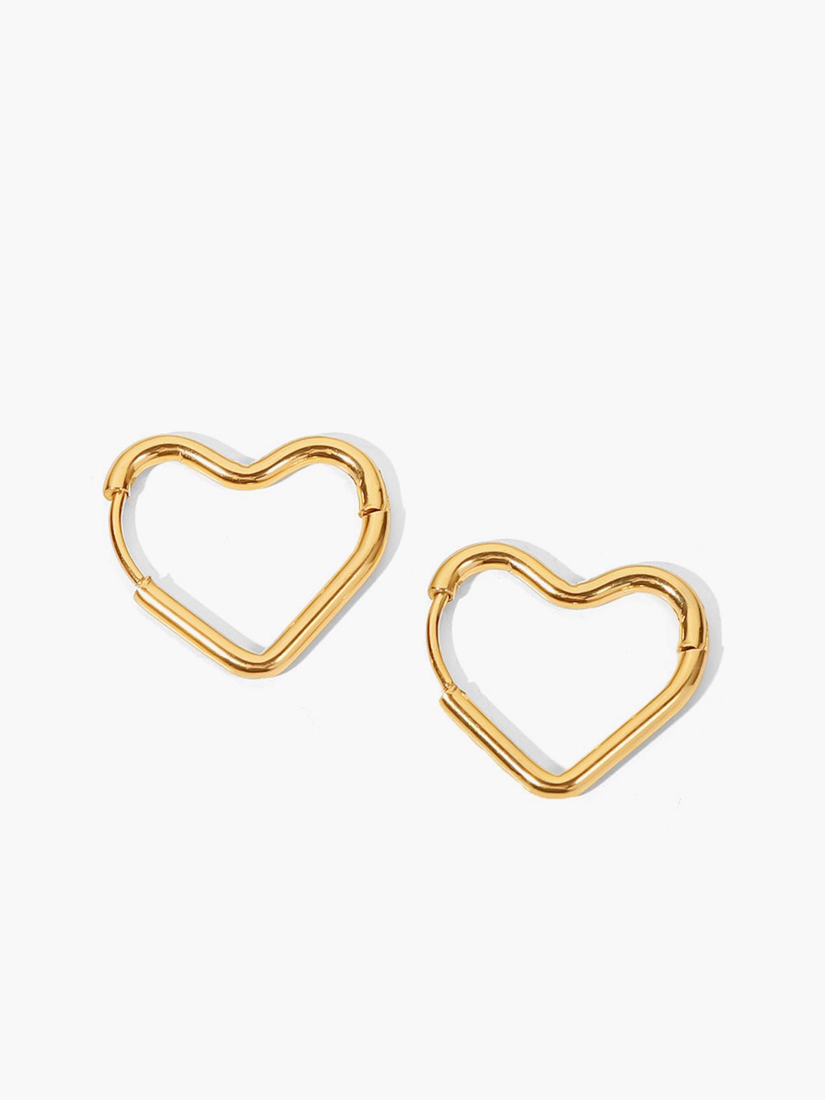 Gold Plated Heart Stud Earrings