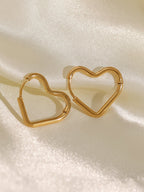 Gold Plated Heart Stud Earrings