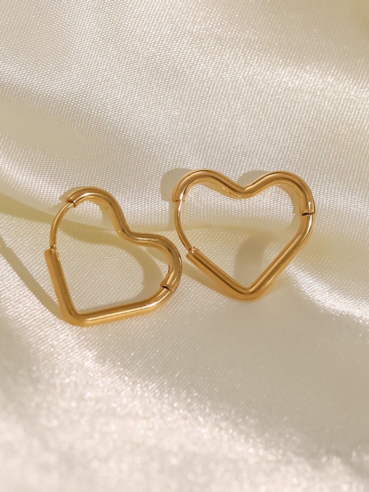 Gold Plated Heart Stud Earrings