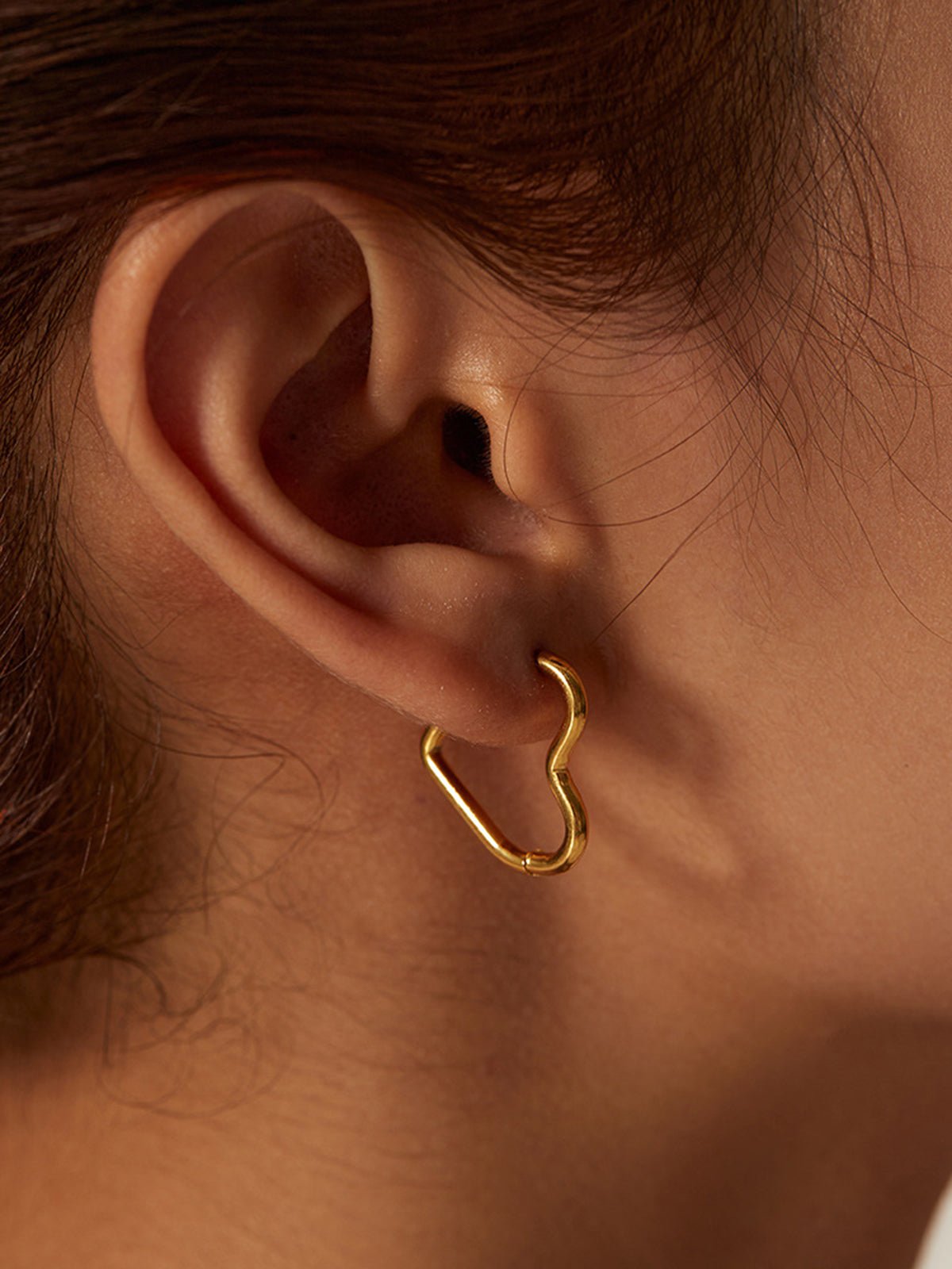 Gold Plated Heart Stud Earrings