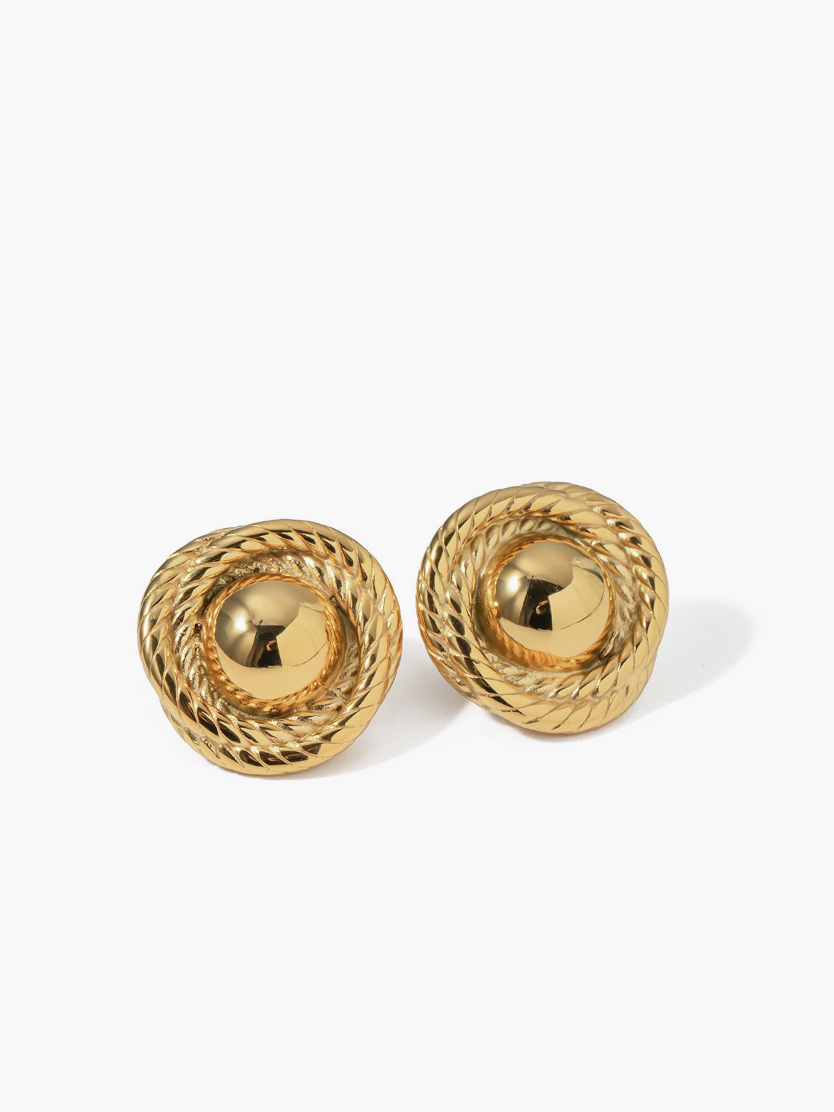 Gold Plated Round Earrings