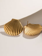 Gold Plated Shell Earrings