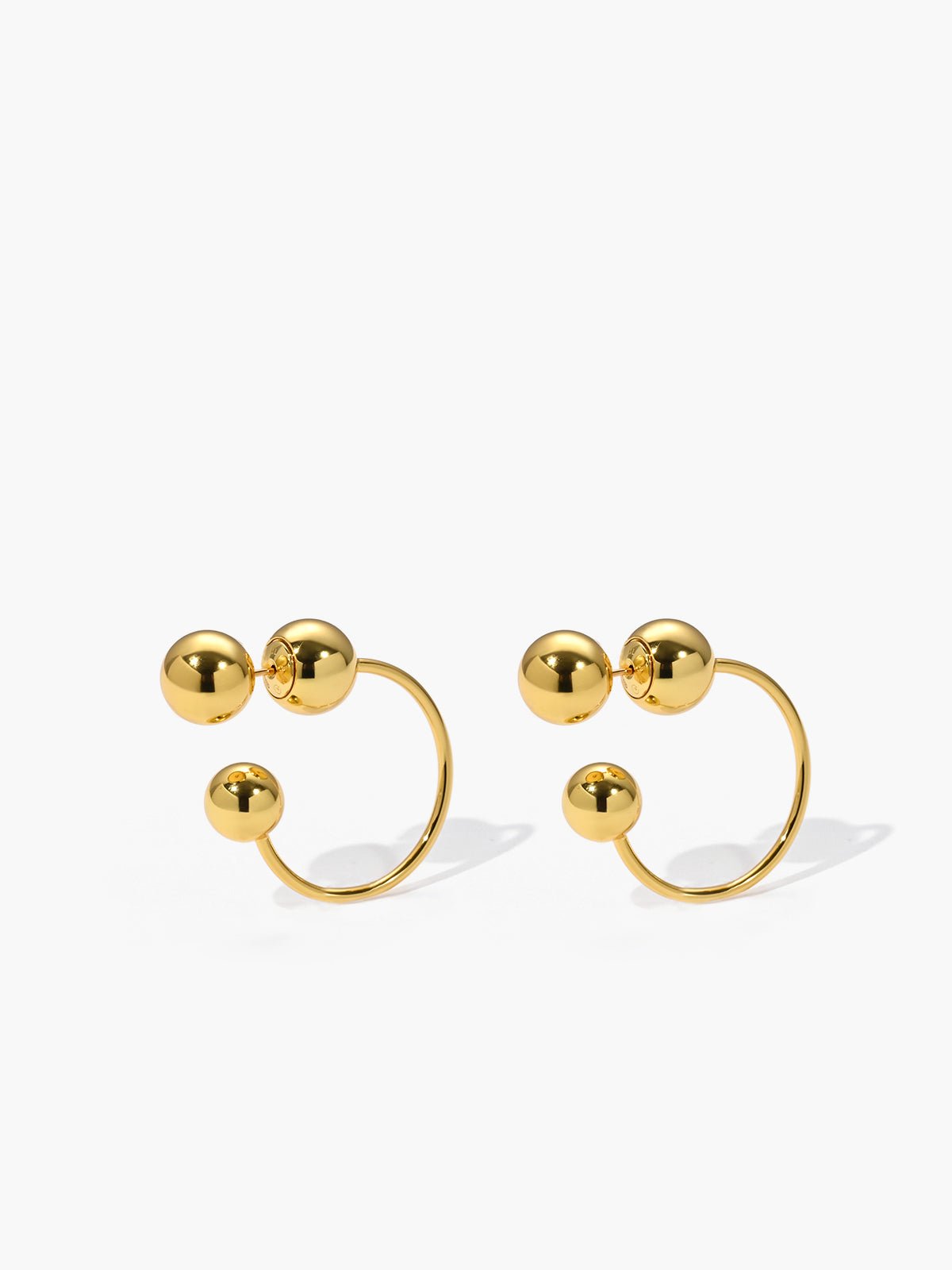 Gold Plated Stud Hoop Earrings