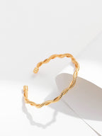 Gold Plated Twist Open Bracelet