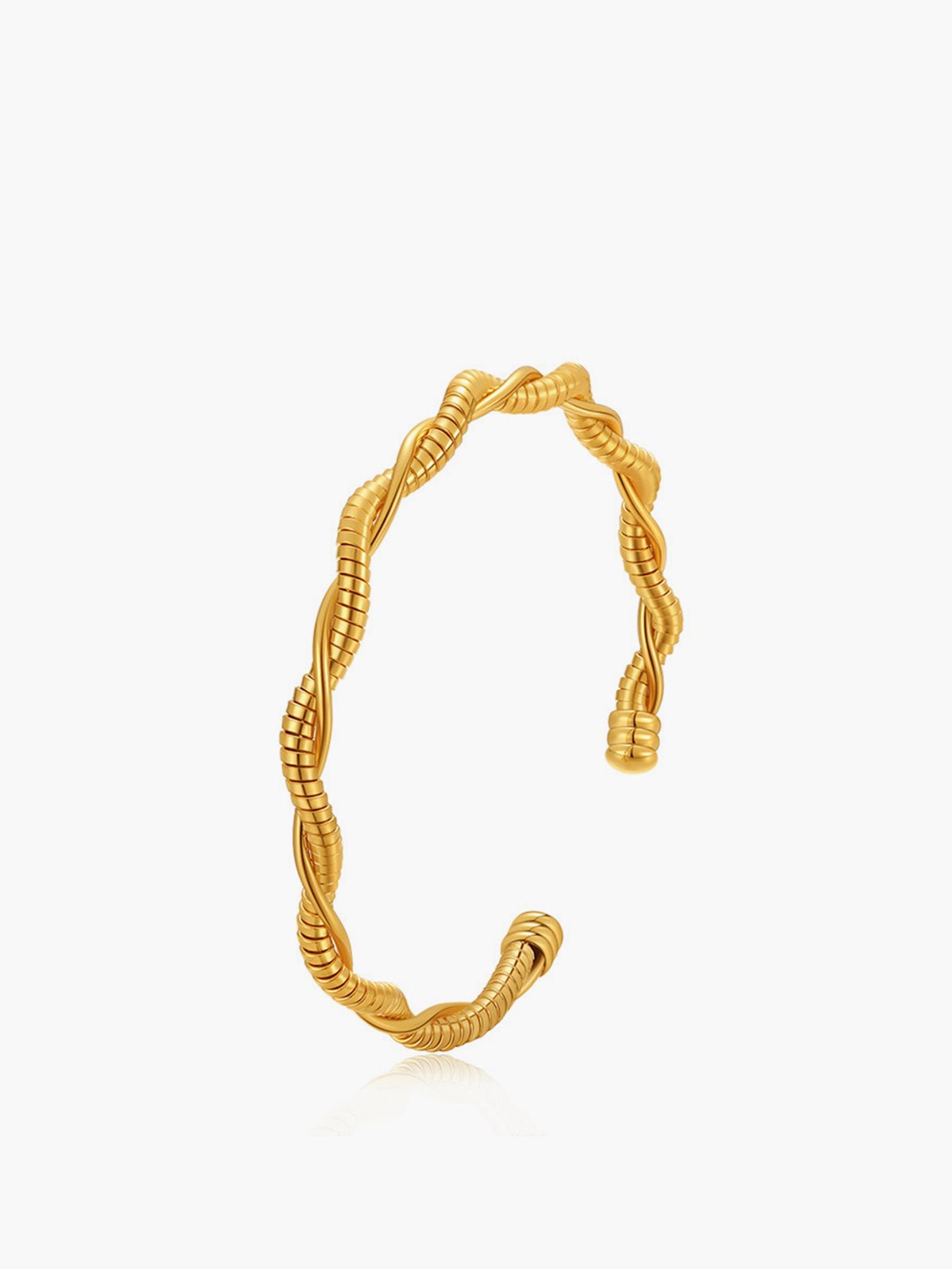 Gold Plated Twist Open Bracelet