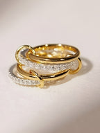 Interlocking Rings with Full Stone Setting