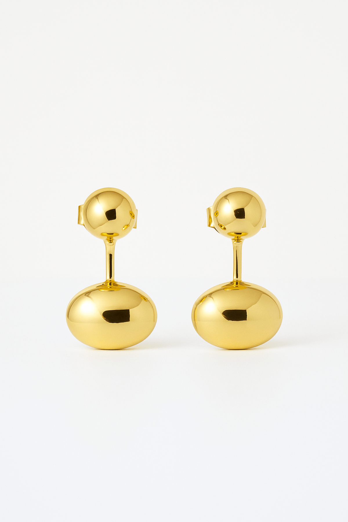Oval Bean Stud Earrings