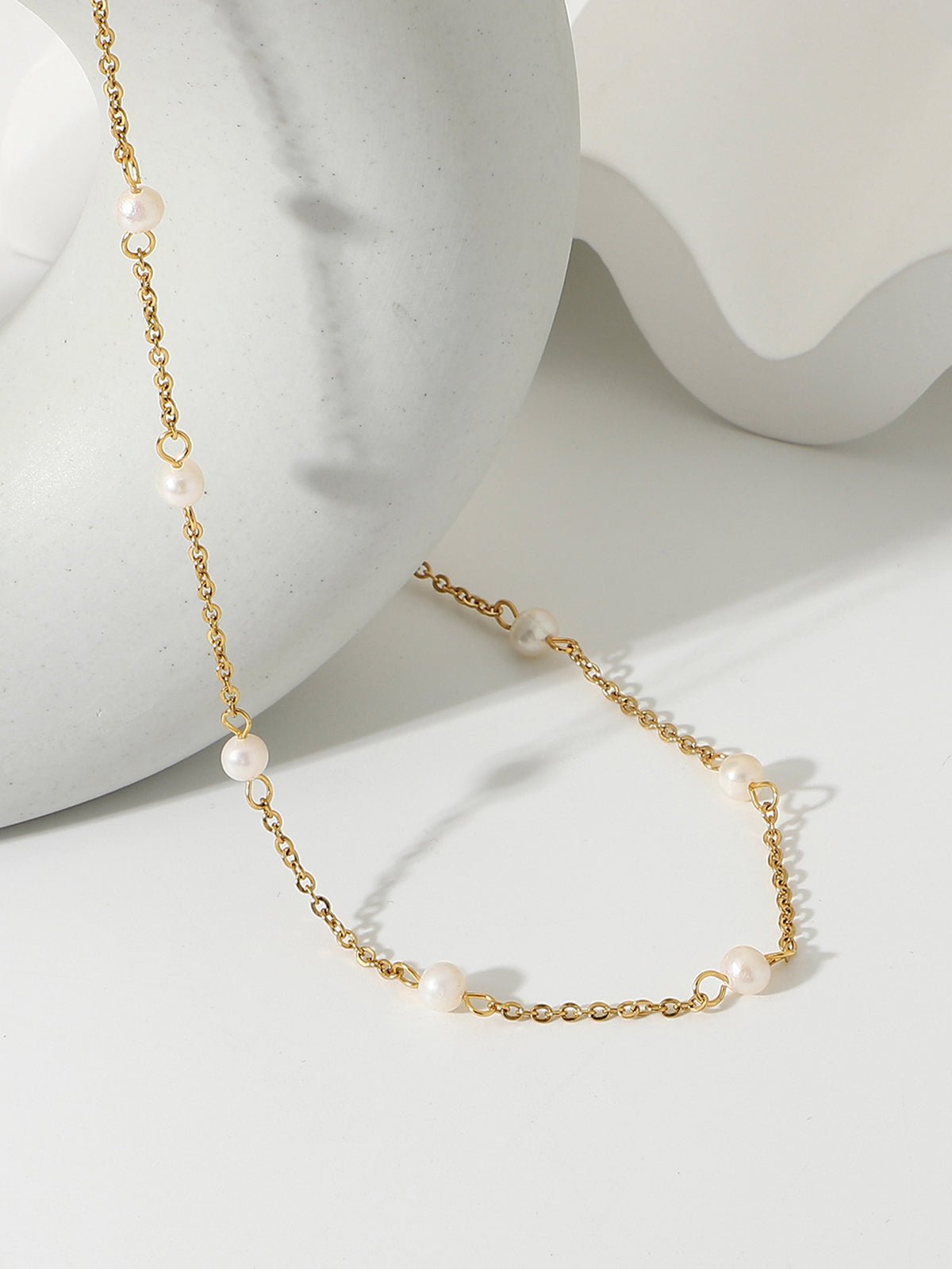 Pearl Gold-Tone Chain Necklace