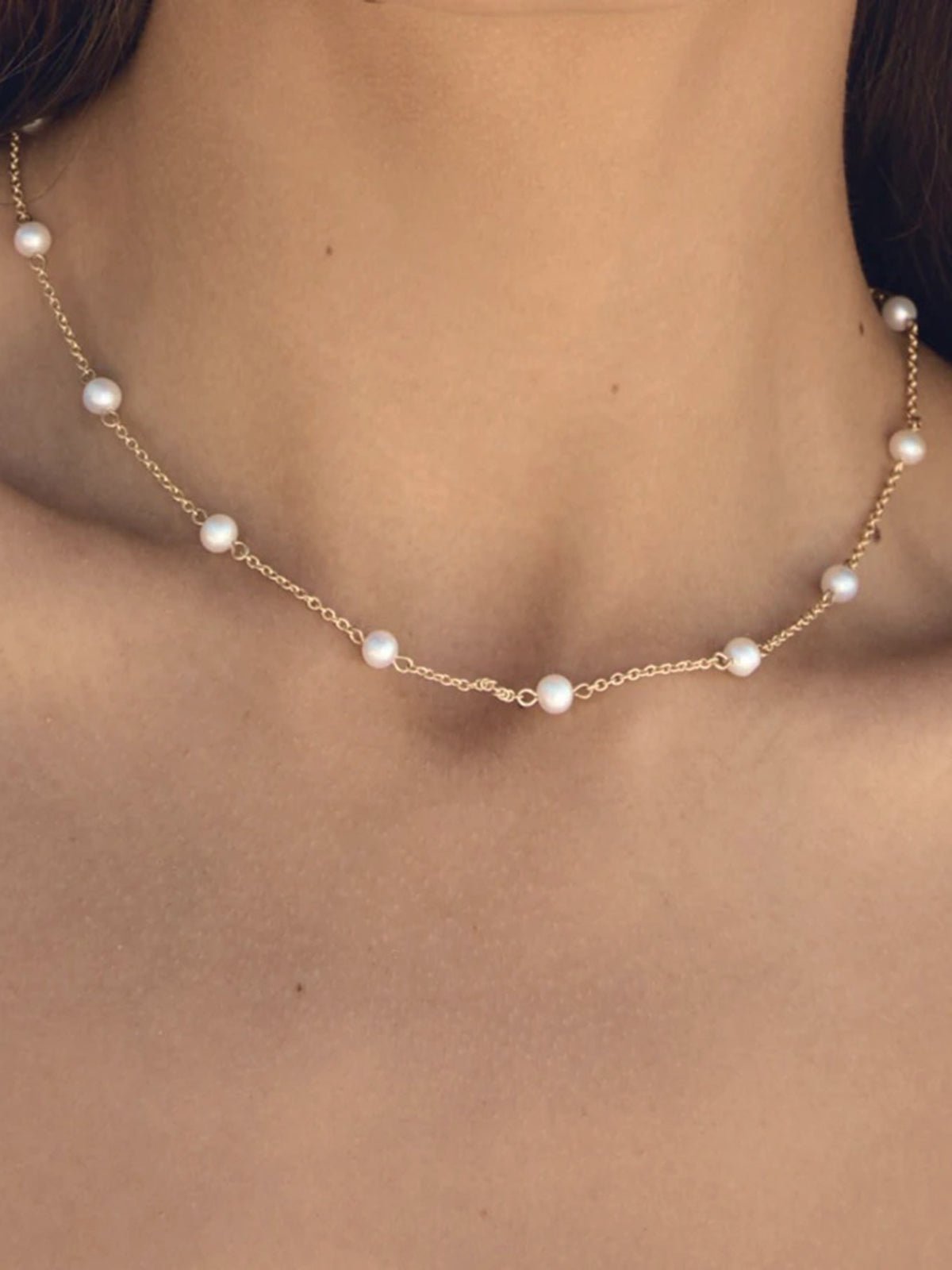 Pearl Gold-Tone Chain Necklace