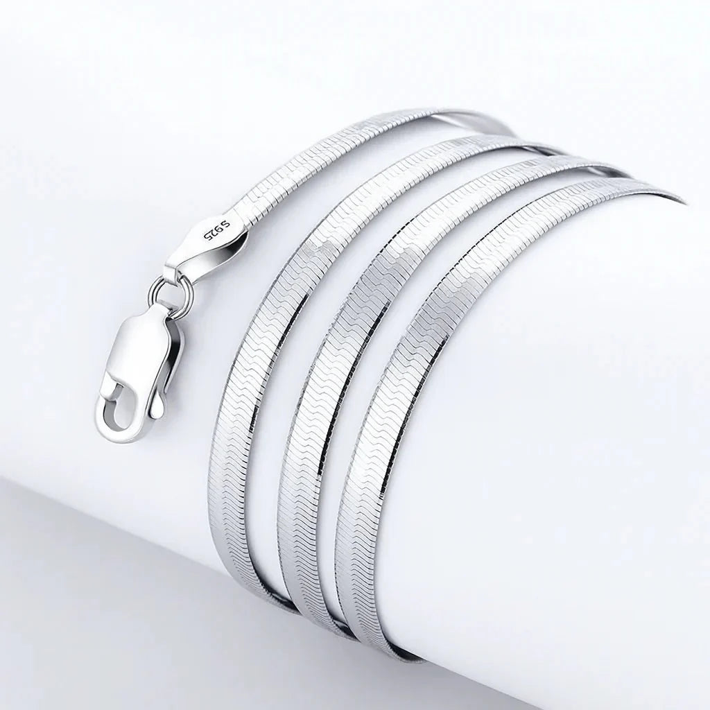 Sleek 4 Mm Sterling Silver Blade Chain Necklace