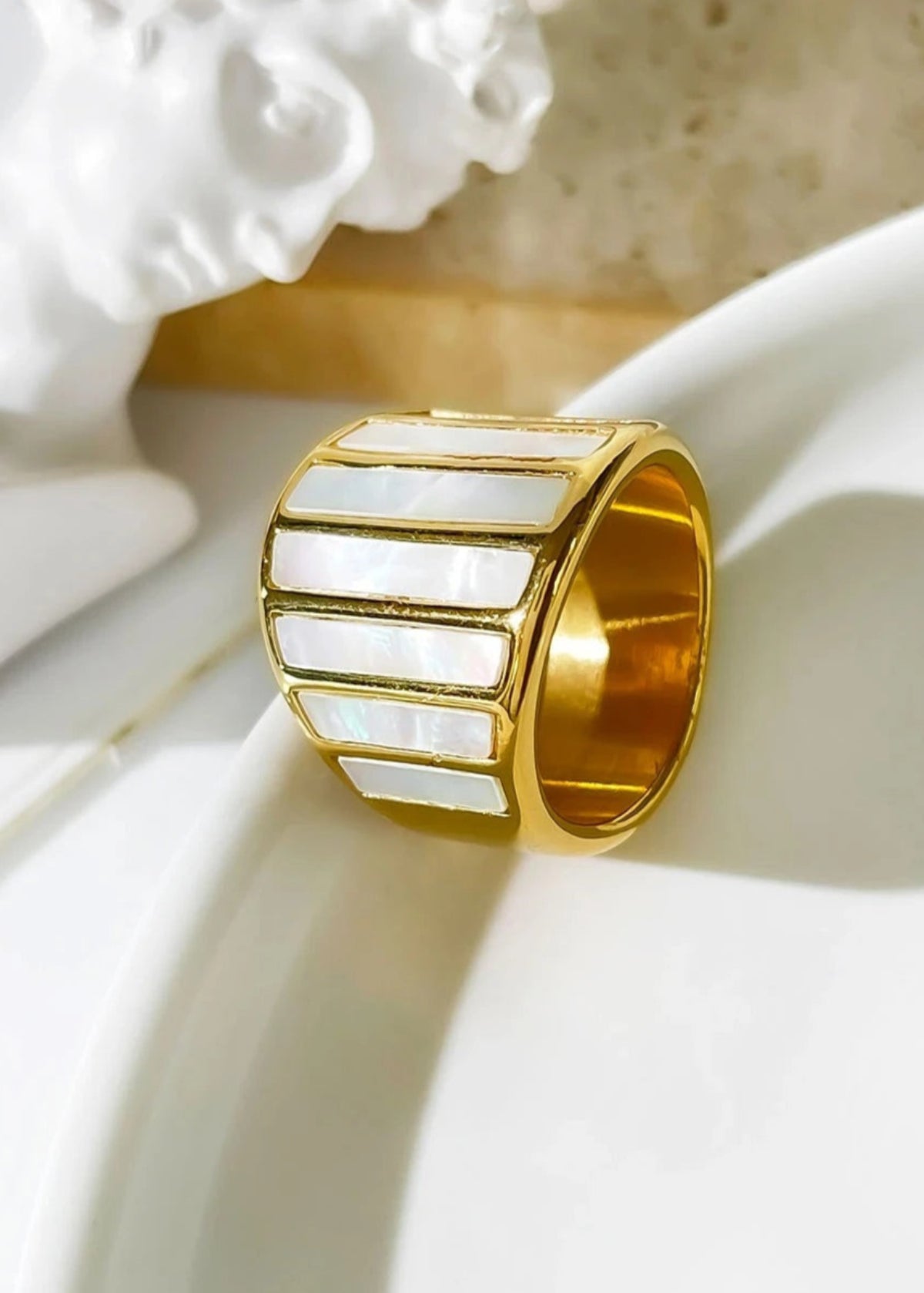 Subtle Shell Gold-Tone Ring