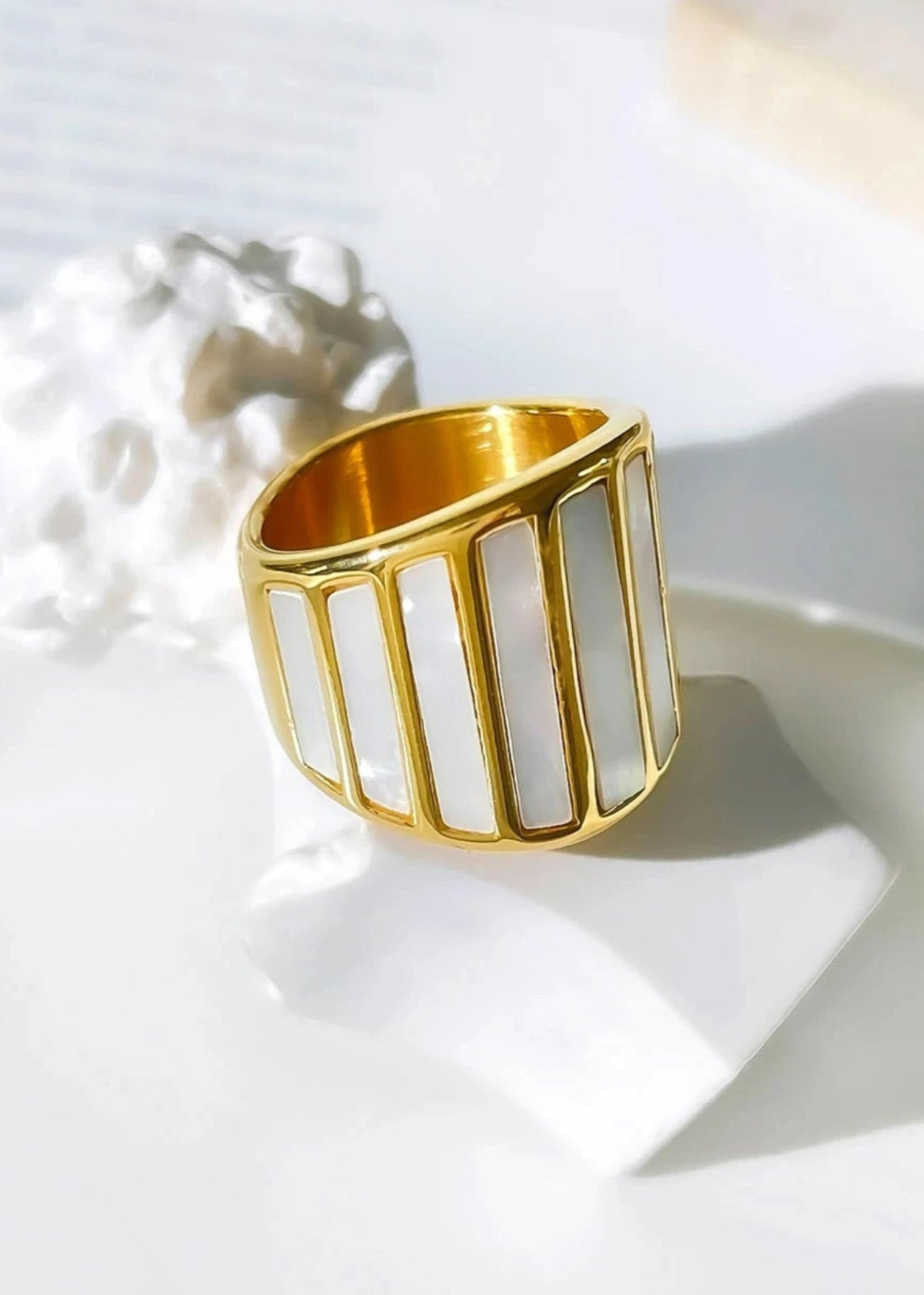 Subtle Shell Gold-Tone Ring