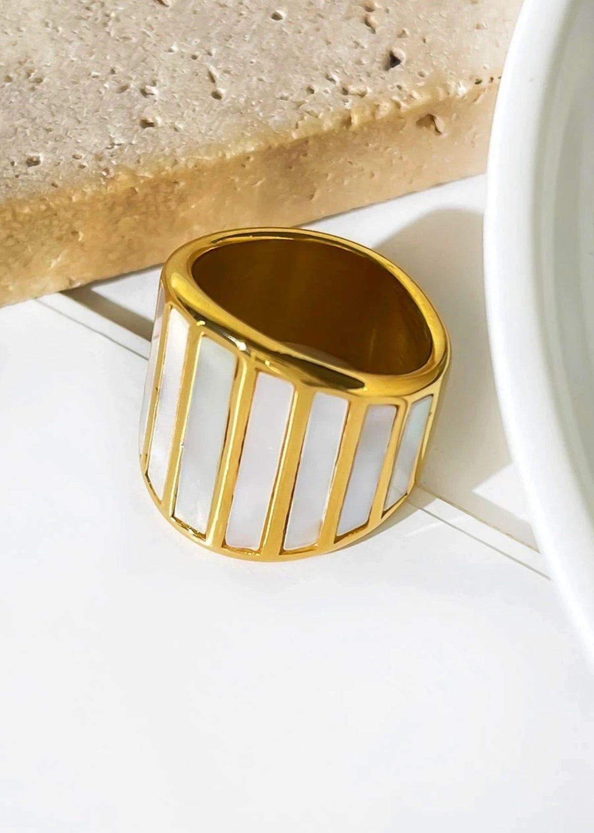 Subtle Shell Gold-Tone Ring