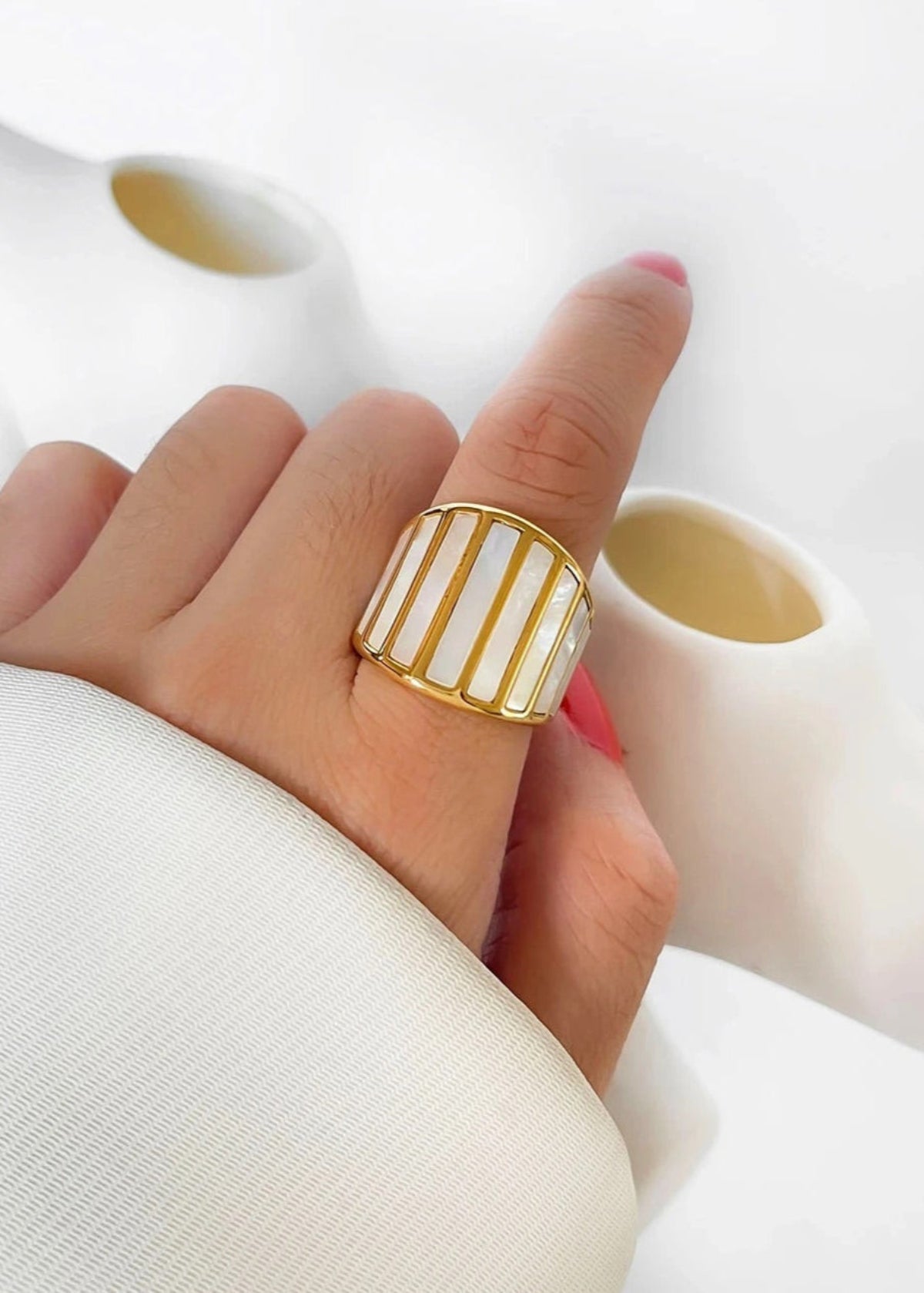 Subtle Shell Gold-Tone Ring