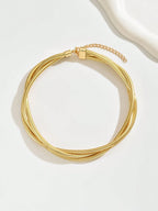 Triple Layered Gold Plated Choker Necklace